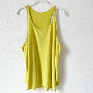 Eileen Fisher 100% Organic Linen Racerback Tank Yellow Size XL Coastal Lagenlook